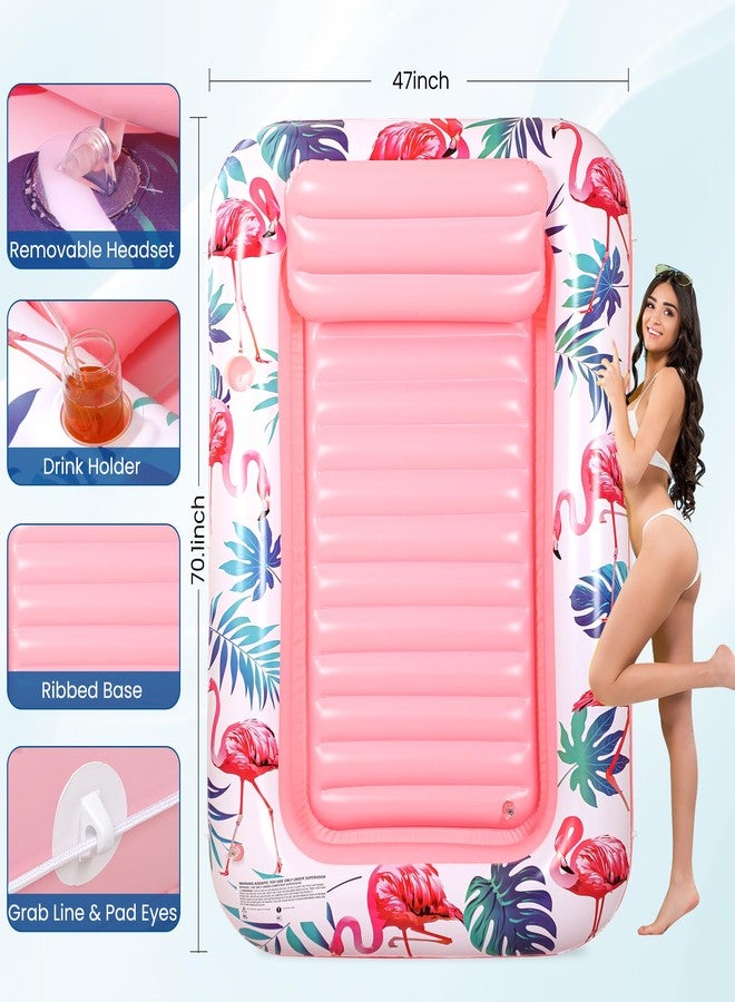 PANADAJOY Premium Inflatable Tanning Pool Lounger Lake Flamingo Pool Float Floaties for Adults - Comfortable Design with Cup Holders and Headrest - Perfect for Beach Parties, Lake Lounging, and Tanning - Image 5