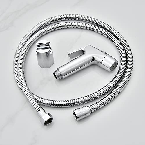 Alton SHR20940 Dual Flow Health Faucet with SS-304 Grade 1.25 Meter Flexible Hose Pipe and Wall Hook (Chrome Finish), Polished, Acrylonitrile Butadiene Styrene, Silver - Image 5