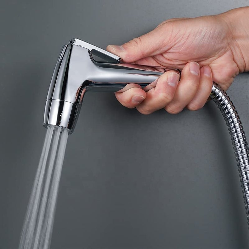 Alton SHR20940 Dual Flow Health Faucet with SS-304 Grade 1.25 Meter Flexible Hose Pipe and Wall Hook (Chrome Finish), Polished, Acrylonitrile Butadiene Styrene, Silver - Image 3