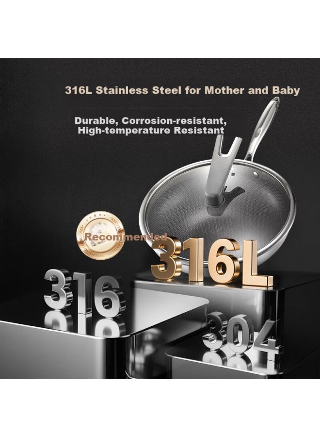Midea Non-stick Stir Fry Pan 316l Stainless Steel Honeycomb Non-stick Induction Cooker Gas Stove 0 Fluorocarbon Ceramic Non-stick Pan - Image 2