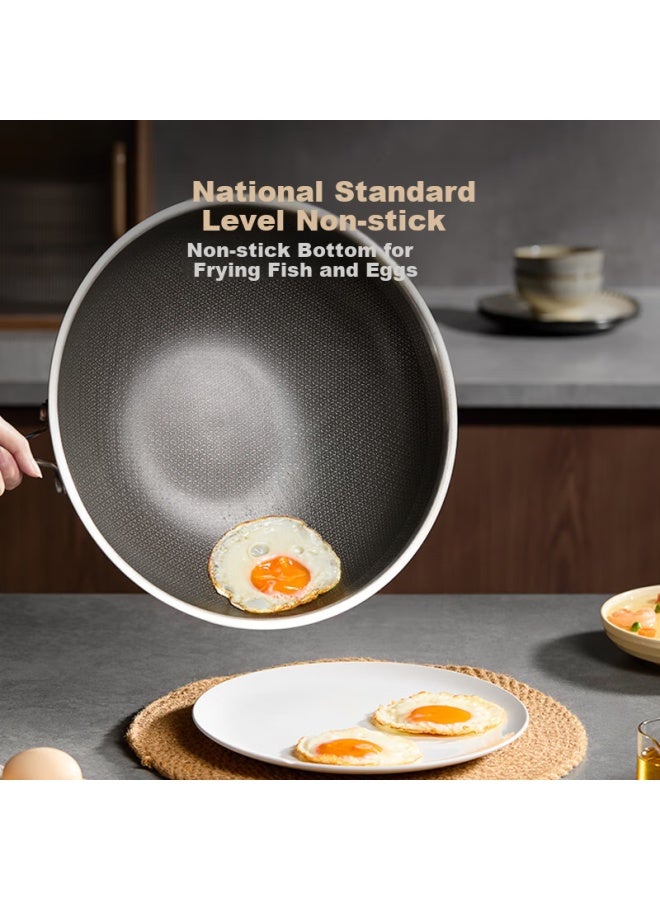 Midea Non-stick Stir Fry Pan 316l Stainless Steel Honeycomb Non-stick Induction Cooker Gas Stove 0 Fluorocarbon Ceramic Non-stick Pan - Image 4