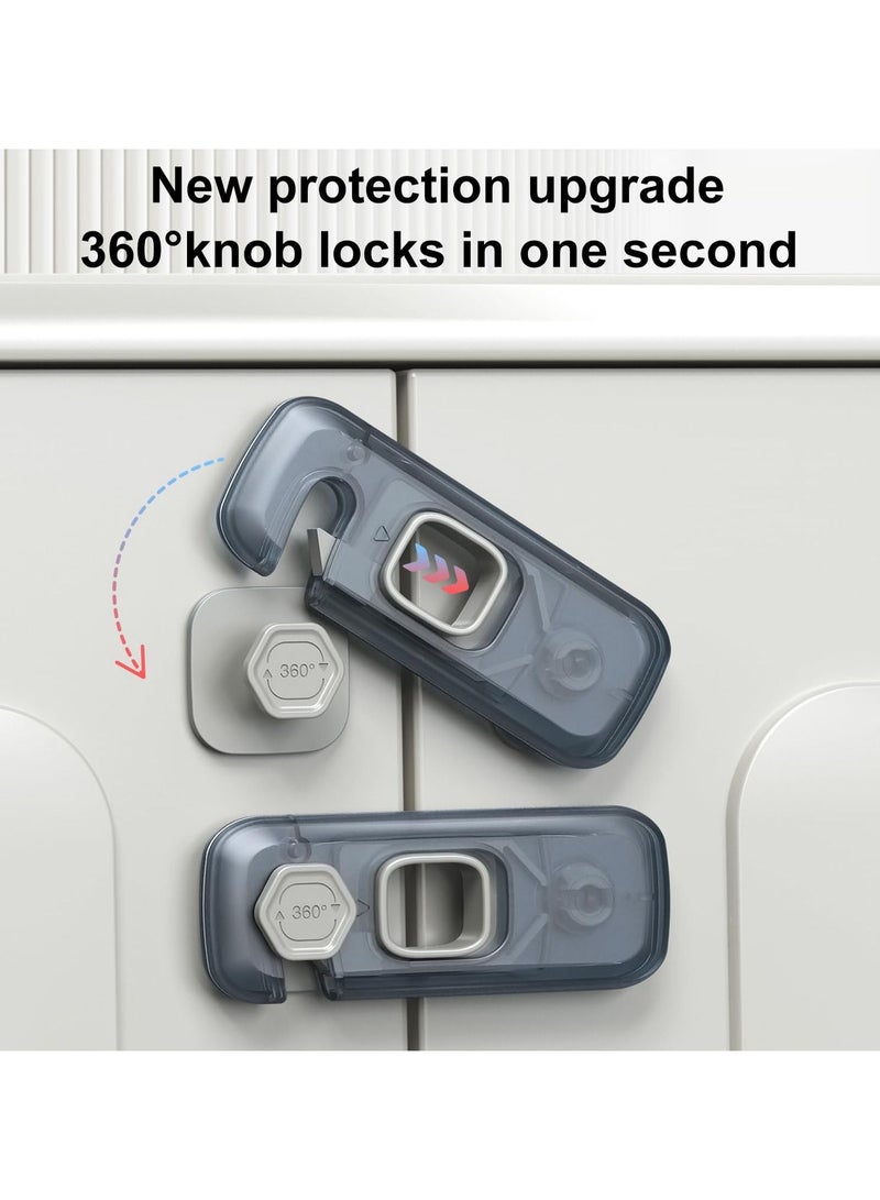 5 Pcs Fridge Locks for Toddlers, Child Proof Refrigerator Lock Baby Safety Cabinet Locks for Fridge, Cabinets, Freezer Apply to Max 1"(25mm) Sealing Strip (Clear) - Image 5