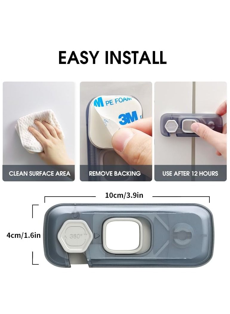 5 Pcs Fridge Locks for Toddlers, Child Proof Refrigerator Lock Baby Safety Cabinet Locks for Fridge, Cabinets, Freezer Apply to Max 1"(25mm) Sealing Strip (Clear) - Image 4