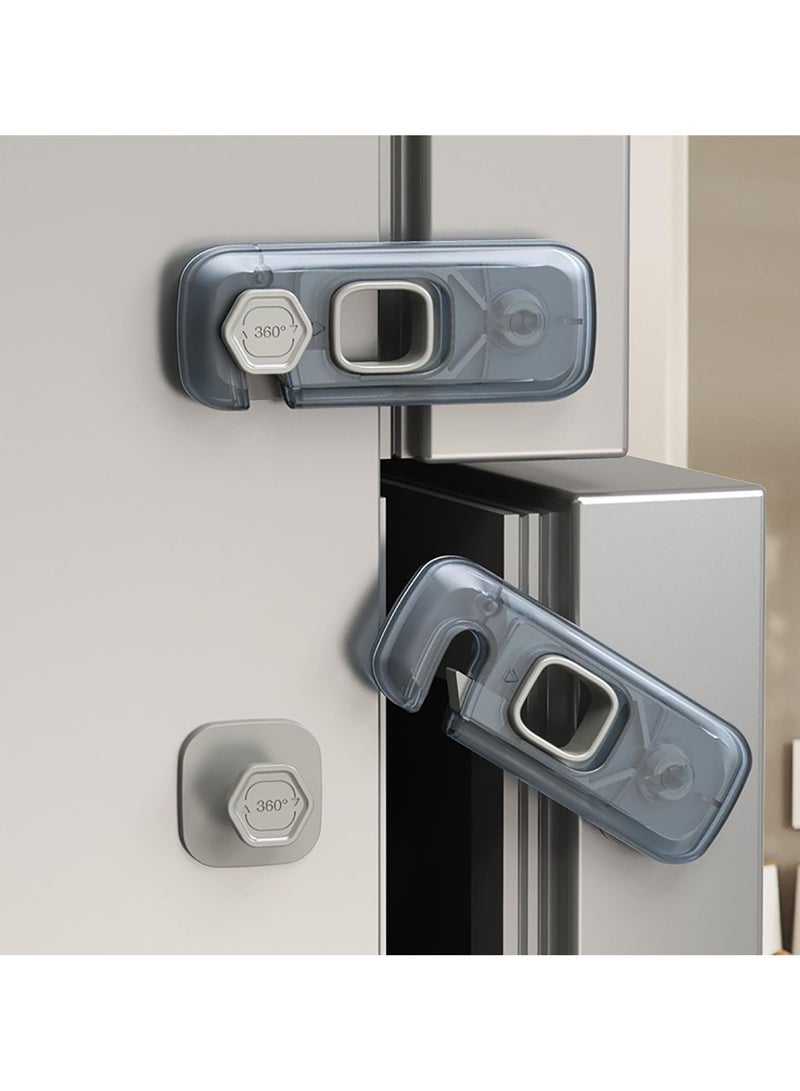 5 Pcs Fridge Locks for Toddlers, Child Proof Refrigerator Lock Baby Safety Cabinet Locks for Fridge, Cabinets, Freezer Apply to Max 1"(25mm) Sealing Strip (Clear) - Image 1