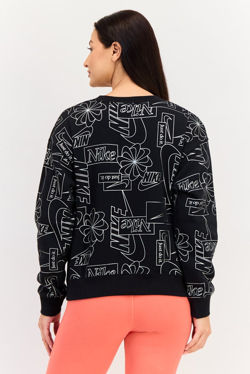 Nike Women Oversized Fit Long Sleeves Outdoor Sweatshirt, Black - Image 4