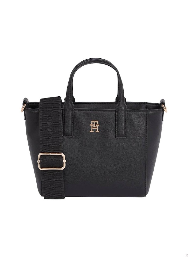 TOMMY HILFIGER - Women's Th Soft Logo Mini Tote Bag - Polyester Blend, Black - Image 1