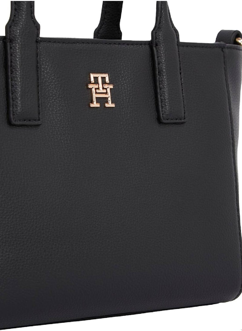 TOMMY HILFIGER - Women's Th Soft Logo Mini Tote Bag - Polyester Blend, Black - Image 1