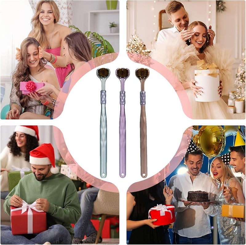 3pcs Triple Head Toothbrush For Adults Soft Bristles Full Mouth Coverage Ergonomic Handle For Braces Care And Travel - Image 5
