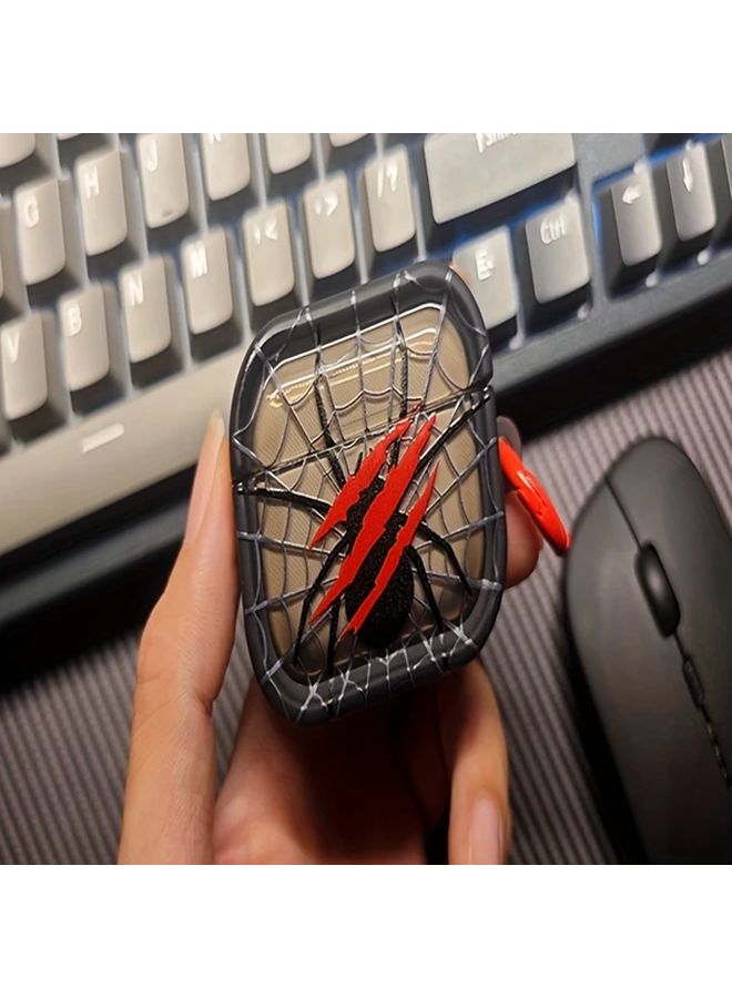 Halloween Spiderweb TPU Case For Airpods 1 2 With 3D Frame Red Scratch Detail Durable Protective Cover - Image 1