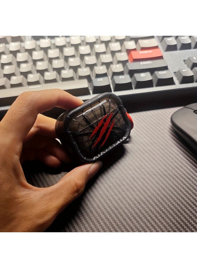 Halloween Spiderweb TPU Case For Airpods 1 2 With 3D Frame Red Scratch Detail Durable Protective Cover - Image 4