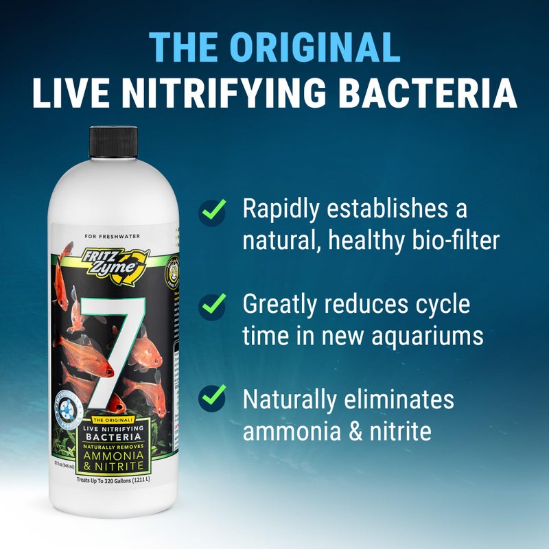 Fritz Aquatics FritzZyme 7 Live Nitrifying Bacteria Naturally Removes Amonia & Nitrite for Freshwater Fish (32-Ounce) - Image 3
