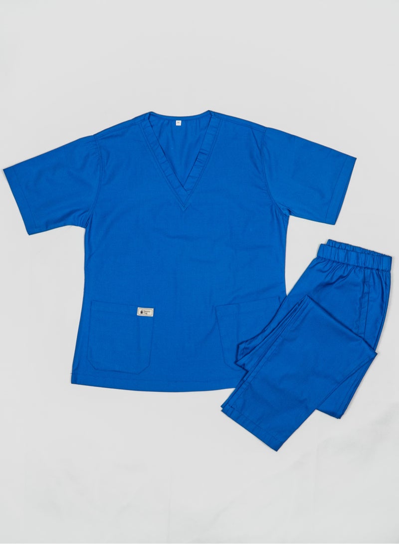 Nanny Tag V-Neck Scrub Suit | Premium Stretchable Medical Uniform with Utility Pockets - Image 1