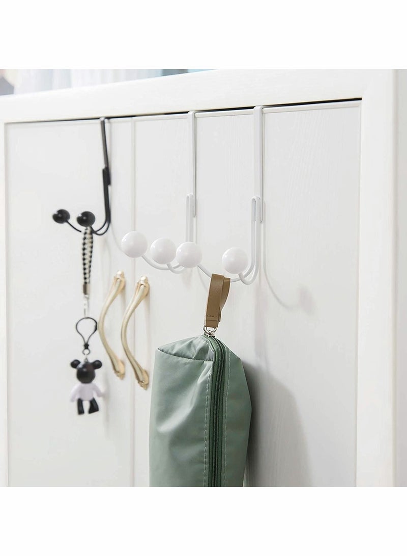 SYOSI Over The Door Hooks for Clothes Metal Over The Door Hanger 2 Hooks Over Door Hooks for Hanging Coat Bag Robe Hat Scarf Black  - Image 5