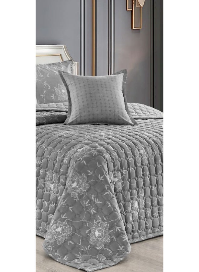 مون مفرش سرير نفر ونص مشجر مضغوط يتكون من 4 قطع مايكروفايبر مقاس اللحاف 210x170 سم - Image 3