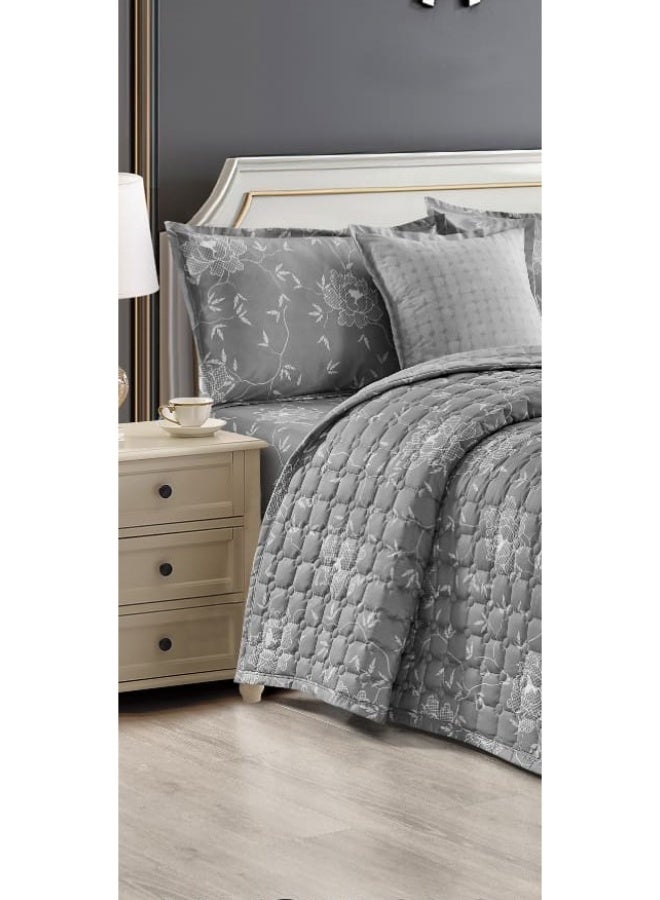 مون مفرش سرير نفر ونص مشجر مضغوط يتكون من 4 قطع مايكروفايبر مقاس اللحاف 210x170 سم - Image 2