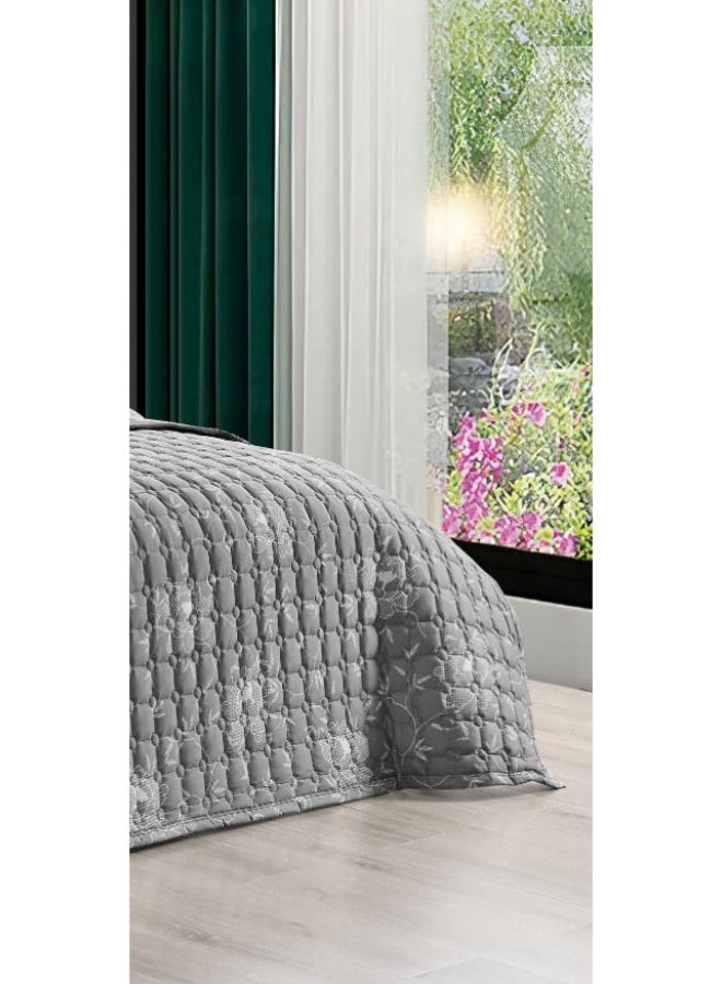 مون مفرش سرير نفر ونص مشجر مضغوط يتكون من 4 قطع مايكروفايبر مقاس اللحاف 210x170 سم - Image 4