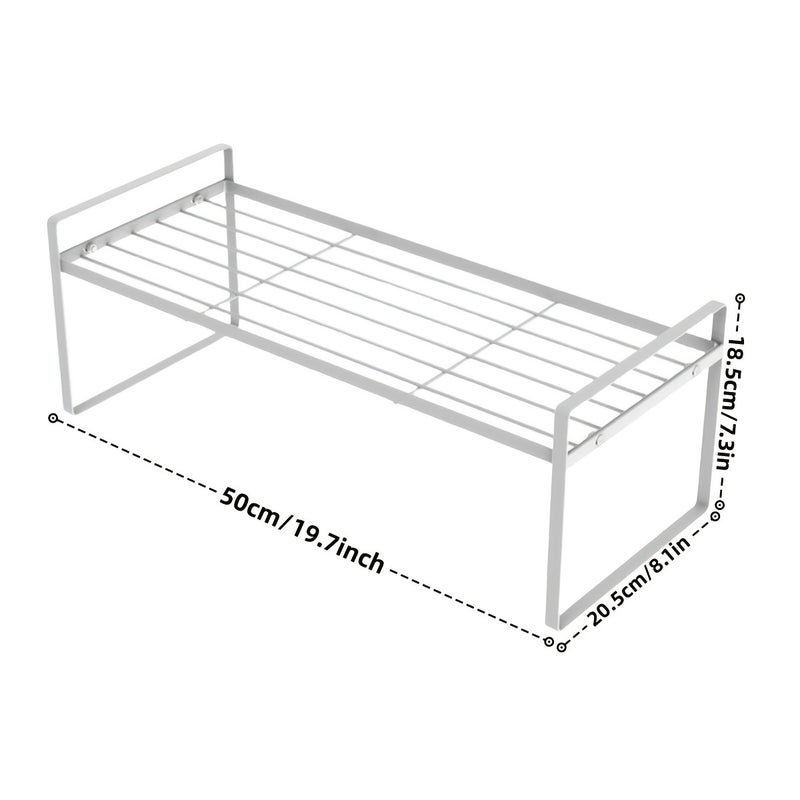 1/2pcs Kitchen Countertop Shelf, Made of Carbon Steel with Strong Load-bearing Capacity, Ideal for Organizing Dishes, Cups, Books, Etc. Suitable for Kitchens and Dining Areas - Image 1