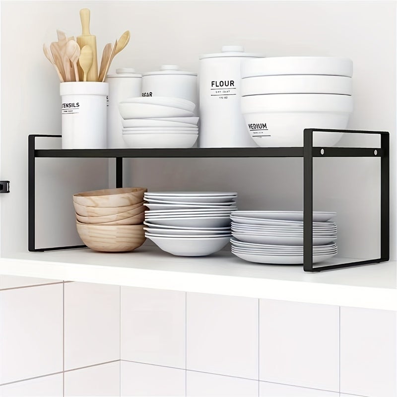 1/2pcs Kitchen Countertop Shelf, Made of Carbon Steel with Strong Load-bearing Capacity, Ideal for Organizing Dishes, Cups, Books, Etc. Suitable for Kitchens and Dining Areas - Image 2