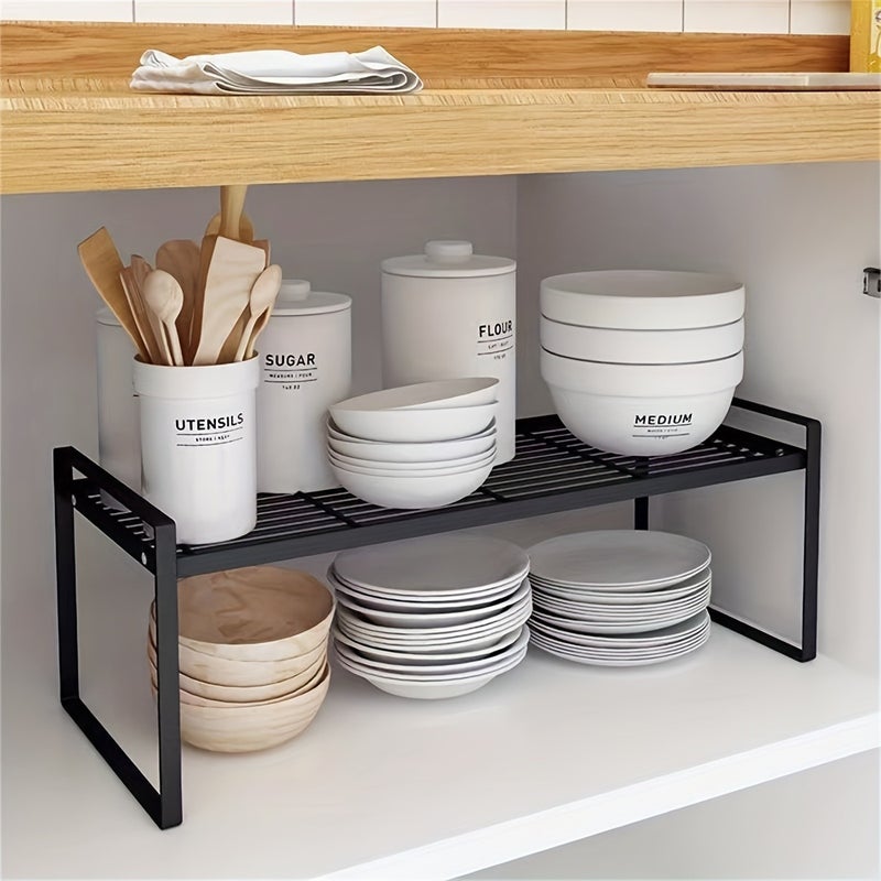1/2pcs Kitchen Countertop Shelf, Made of Carbon Steel with Strong Load-bearing Capacity, Ideal for Organizing Dishes, Cups, Books, Etc. Suitable for Kitchens and Dining Areas - Image 3