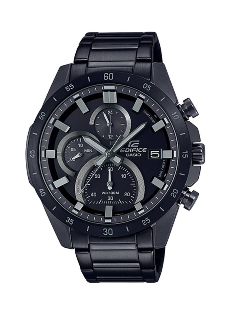 CASIO ساعة Edifice كرونوغراف للرجال بمينا سوداء وستانلس ستيل EFR-571MDC-1AV - Image 1
