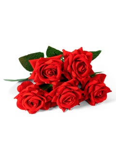 PEORA Peora Artificial Red Rose Flower Natural Look for Valentine's Day Birthday Anniversary or Home Decor (Pack of 5)  - Image 2