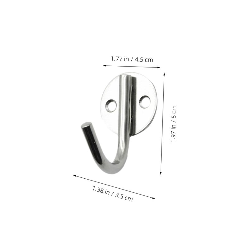 Stainless Steel Utility Hooks Set Of 2 Pack 6 Hangers Smooth Round Surface For Bathroom Kitchen Outdoor Use No Damage To Clothes Objects - Image 2