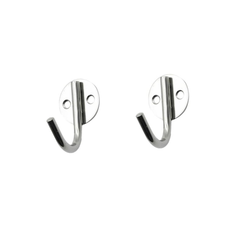 Stainless Steel Utility Hooks Set Of 2 Pack 6 Hangers Smooth Round Surface For Bathroom Kitchen Outdoor Use No Damage To Clothes Objects - Image 1
