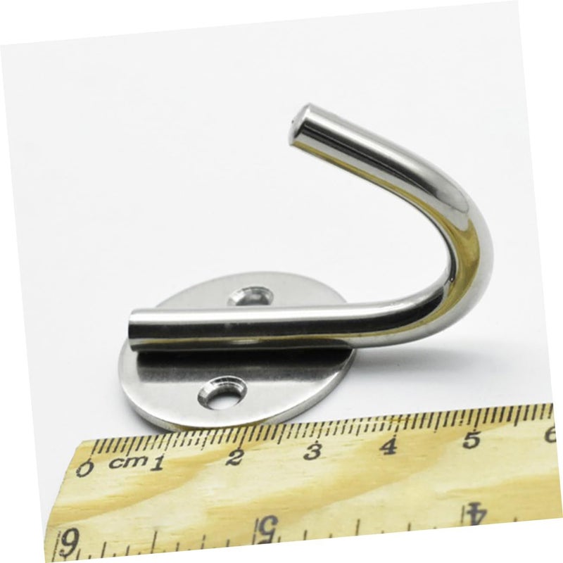 Stainless Steel Utility Hooks Set Of 2 Pack 6 Hangers Smooth Round Surface For Bathroom Kitchen Outdoor Use No Damage To Clothes Objects - Image 5