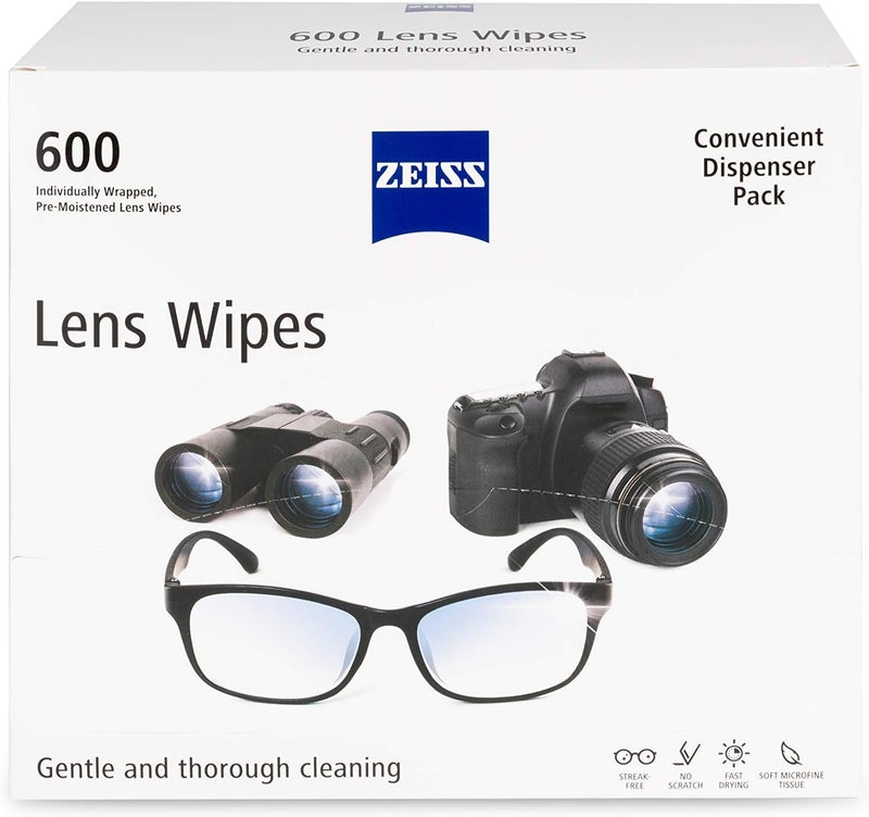 ZEISS Pre-Moistened Lens Cleaning Wipes, 600 Count - Image 1