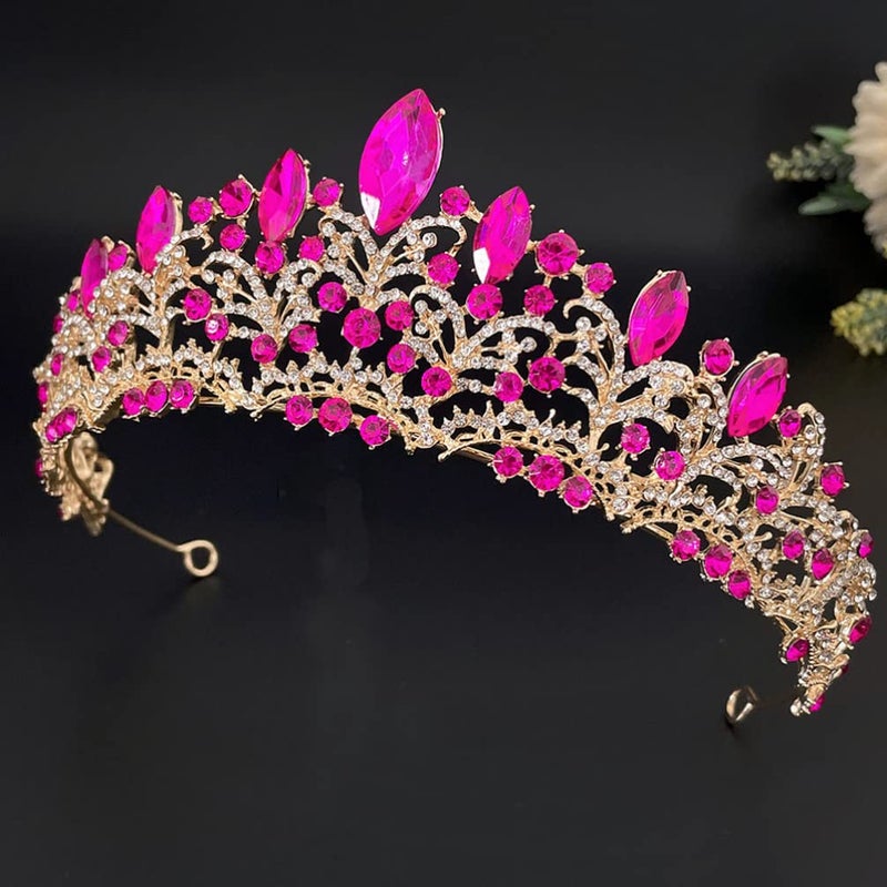 cheekyglo Vintage Crown Bridal Crown Birthday Party Headband Queen Crown Rhinestone Wedding Crowns and Tiaras for Women - Image 4