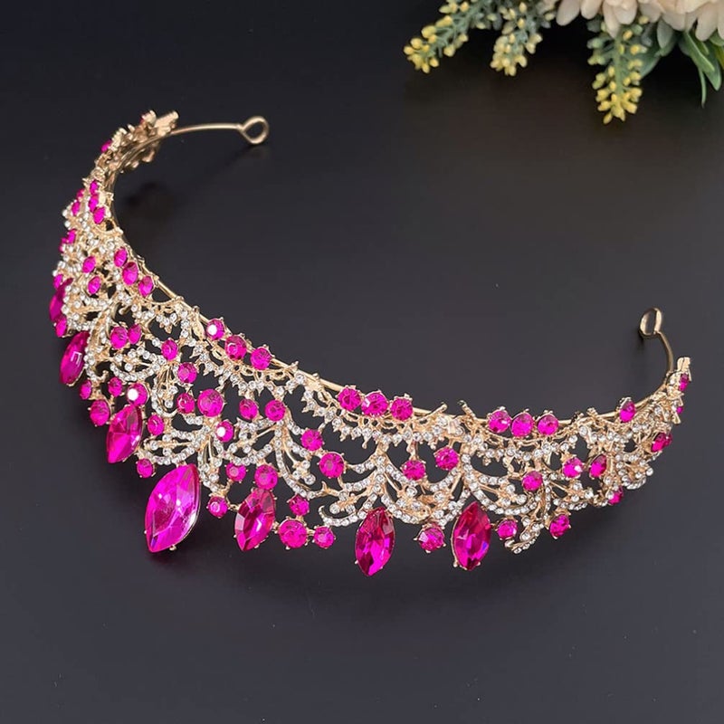 cheekyglo Vintage Crown Bridal Crown Birthday Party Headband Queen Crown Rhinestone Wedding Crowns and Tiaras for Women - Image 3
