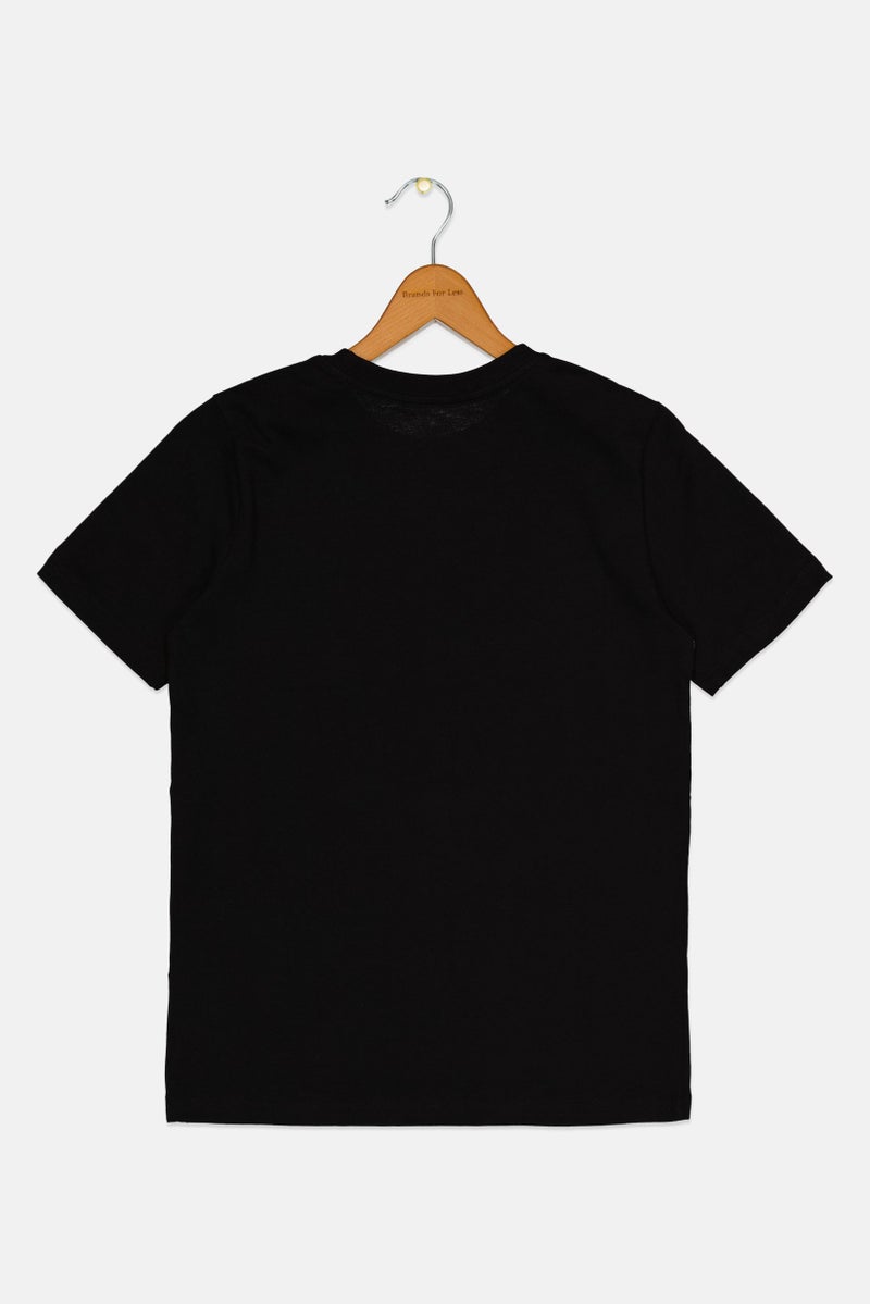 PUMA تي شيرت رياضي للأطفال الأولاد بأكمام قصيرة، خارجي، أسود - Image 3