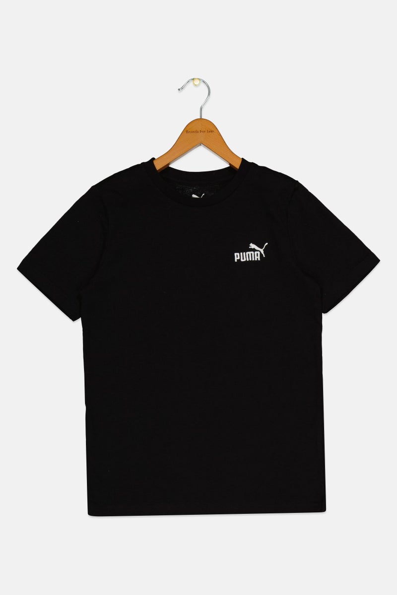 PUMA تي شيرت رياضي للأطفال الأولاد بأكمام قصيرة، خارجي، أسود - Image 2