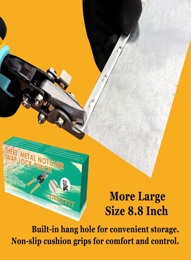 GINXFIT Snap Lock Punch Sheet Metal Notcher for Vinyl Aluminum Siding and Plastic Skirting, SnapLock Gutter Crimping Tool, 9 Inches - Image 2