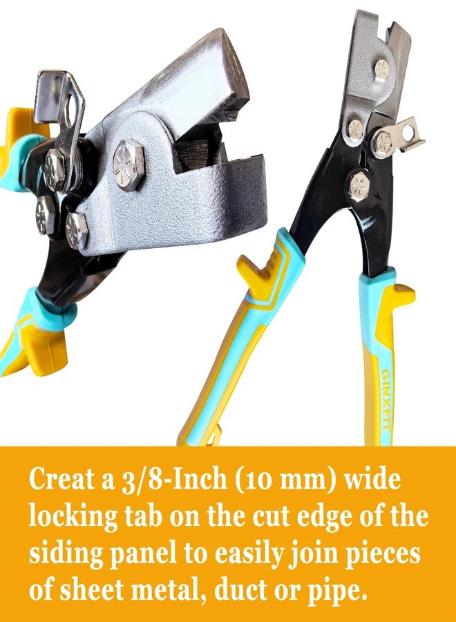 GINXFIT Snap Lock Punch Sheet Metal Notcher for Vinyl Aluminum Siding and Plastic Skirting, SnapLock Gutter Crimping Tool, 9 Inches - Image 3