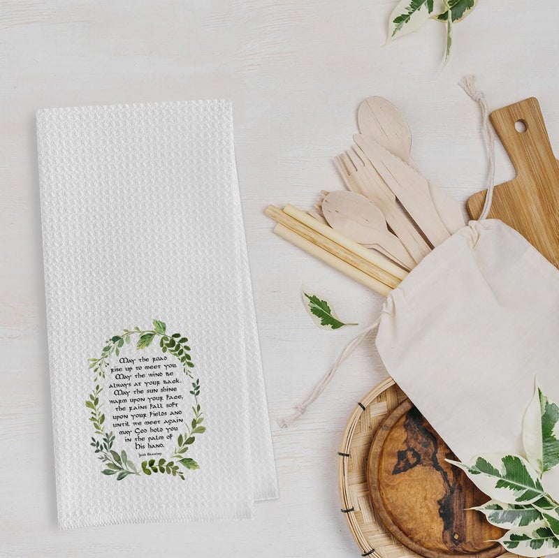 Geqtt Irish Blessing Dish Towel - Irish Gifts Decorative Waffle Weave Kitchen Towels, Irish Gifts Hand Towels, Irish Tea Towels, Irish Gifts for Women, St. Patrick's Day Gifts (16Ã—24 Inches) - Image 3