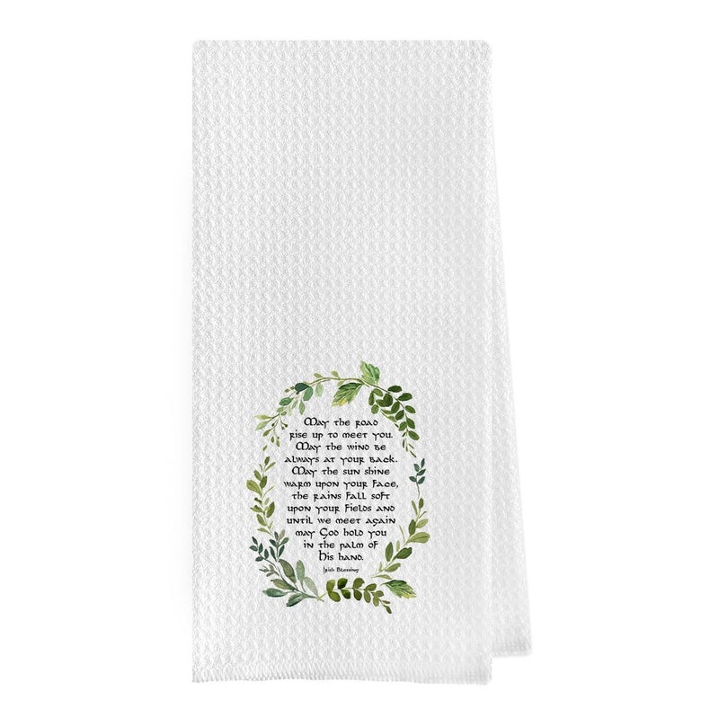 Geqtt Irish Blessing Dish Towel - Irish Gifts Decorative Waffle Weave Kitchen Towels, Irish Gifts Hand Towels, Irish Tea Towels, Irish Gifts for Women, St. Patrick's Day Gifts (16Ã—24 Inches) - Image 1