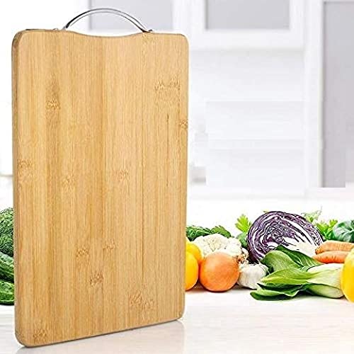 Luxula Kitchen NonSlip Vegetable and Fruit Cutting Wooden Chopping Board with Stainless Steel Handle - Image 1