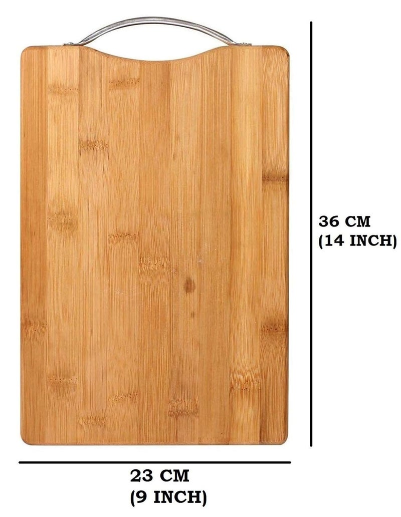 Luxula Kitchen NonSlip Vegetable and Fruit Cutting Wooden Chopping Board with Stainless Steel Handle - Image 5