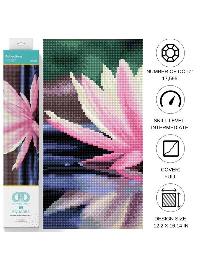 Diamond Dotz DQ8.008 - Original 5D Diamond Painting Squares Set Seerose, Kreativset mit 17.595 quadratische Diamant Mosaiksteinen, Malset ca. 31 x 41 cm für Erwachsene und Kinder ab 8 Jahren - Image 2