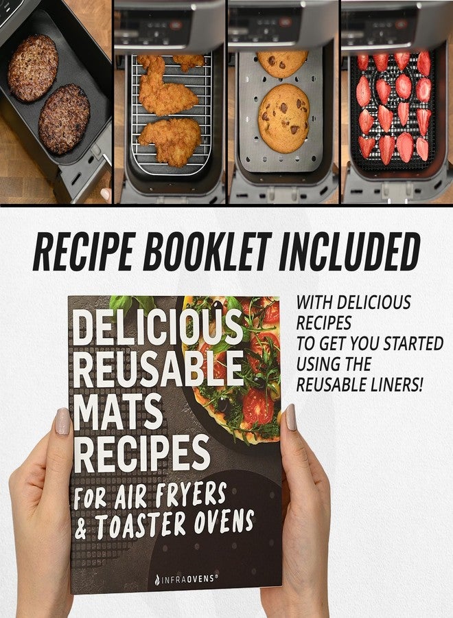 INFRAOVENS Accessories for Ninja Air Fryer 2 Basket 8 QT DZ201 & 10 QT DZ401, Reusable Sheets Liners and Rack for Foodi Dual Zone Double Airfryer, Kitchen Appliances Accessory Set with Recipe Book by INFRAOVENS - Image 5