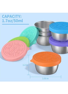 Generic 6 Pack Salad Dressing Container To Go,1.7oz/50ml Reusable Small Condiment Containers with Lids  - Image 4