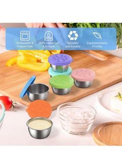 Generic 6 Pack Salad Dressing Container To Go,1.7oz/50ml Reusable Small Condiment Containers with Lids  - Image 5