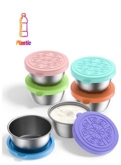 Generic 6 Pack Salad Dressing Container To Go,1.7oz/50ml Reusable Small Condiment Containers with Lids  - Image 1