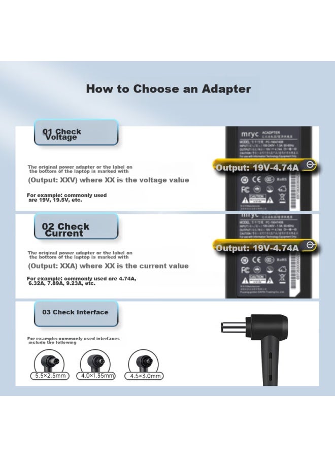 Mryc Asus Flight Battery Charger, 19v6.32a 120w, Laptop Power Adapter Cable, X550j K550j W50j Fx60v N56v A550j - Image 5