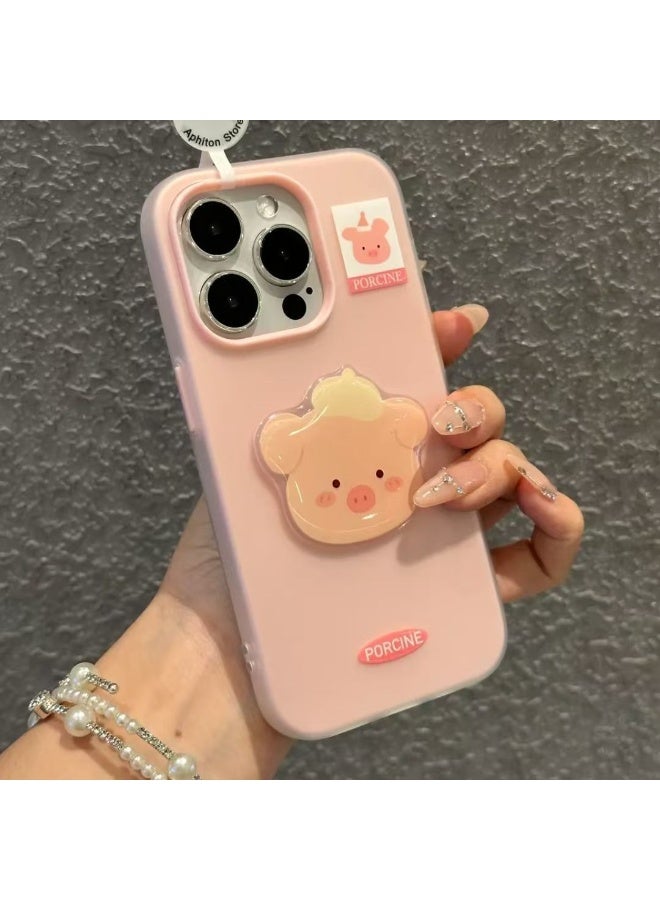 NIBEMINENT Hat Animal Protective TPU Case Cover For iPhone 16, Pink