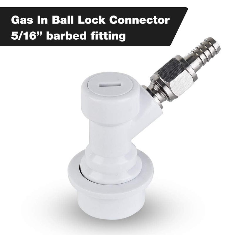 Ferroday Ball Lock Keg Disconnect Quick Ball Lock MFL Disconnect Flared 5/16â€ Gas 1/4â€ Liquid Barbed Stainless Swivel Nuts for Corny Keg Post Ball Lock Keg Fittings for Homebrew with Clamps - Image 3