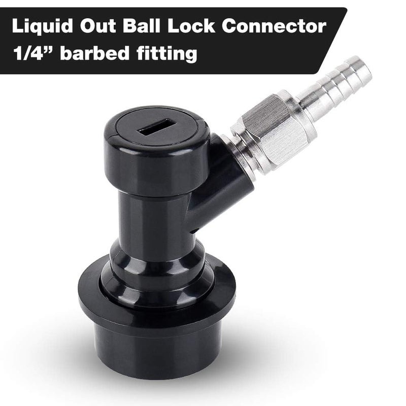 Ferroday Ball Lock Keg Disconnect Quick Ball Lock MFL Disconnect Flared 5/16â€ Gas 1/4â€ Liquid Barbed Stainless Swivel Nuts for Corny Keg Post Ball Lock Keg Fittings for Homebrew with Clamps - Image 4