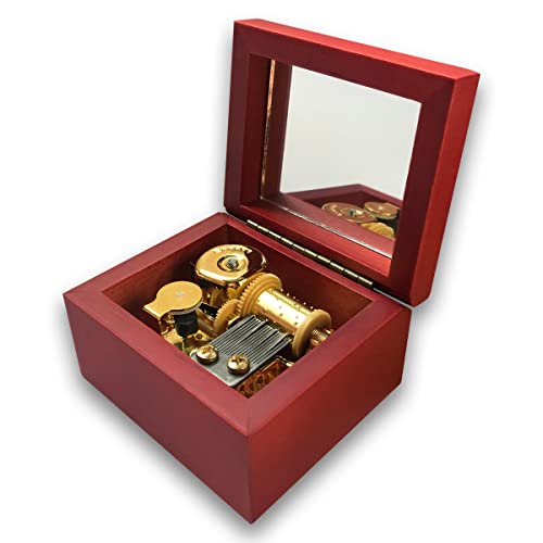 BinkeGG Brown Pear Wooden Wind up Music Box with Clockwork Sankyo Musical Movement Tune: Greensleeves - Image 3