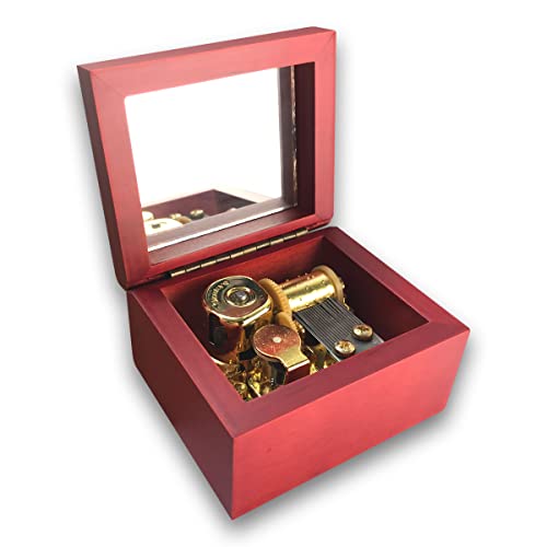 BinkeGG Brown Pear Wooden Wind up Music Box with Clockwork Sankyo Musical Movement Tune: Greensleeves - Image 1